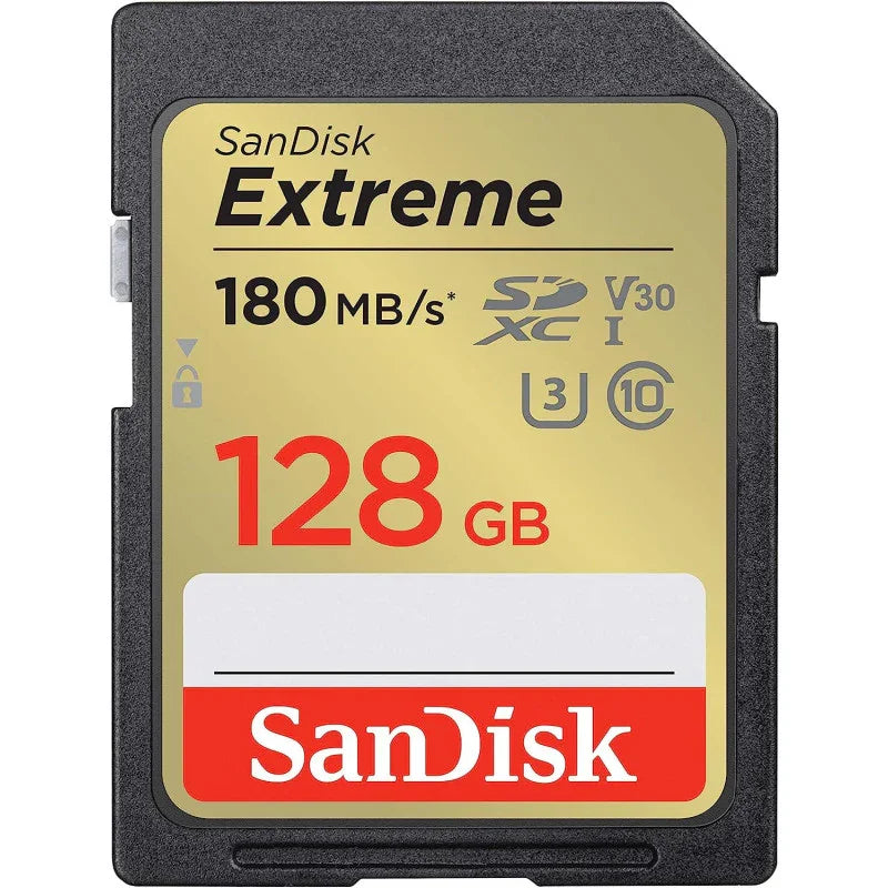 Sandisk 128Gb Extreme Sdxc Card + Rescuepro Deluxe, Up To 180Mb/S, Uhs I, Class, 10, U3, V30 Sdsdxva 128G Gncin, Black - eBuy UAE
